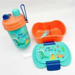 Gamelle Pour Enfants avec Couverts + 1 Fourchette + Gourde