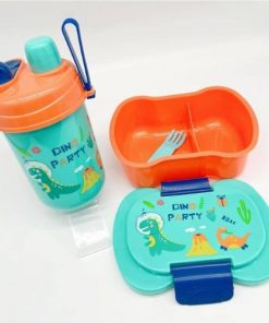 Gamelle Pour Enfants avec Couverts + 1 Fourchette + Gourde