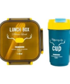 Gamelle pour Enfants avec Couverts + 1 Fourchette + 1 Cuillère + 1 Gourde