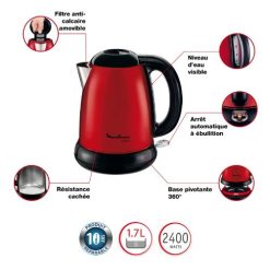 Alternative view of Bouilloire Moulinex SM-881 - 1,7L Rouge 2400W, Garantie 3 Mois
