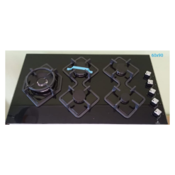 Cuisinière à Gaz Encastrée KA040 EUROLUX 5 Foyers Noir Garantie 6 Mois