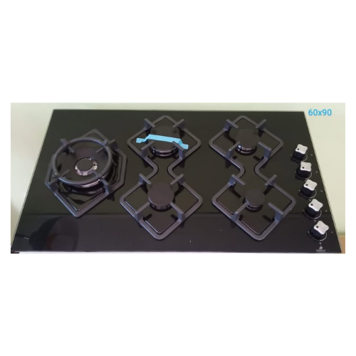 Cuisinière à Gaz Encastrée KA040 EUROLUX 5 Foyers Noir Garantie 6 Mois