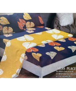 Ensemble de Drap de Lit avec Motifs en Feuilles 3 Places