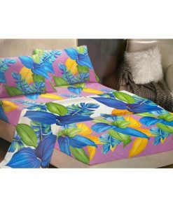 Ensemble de Drap de Lit avec Motifs Hibiscus 3 Places