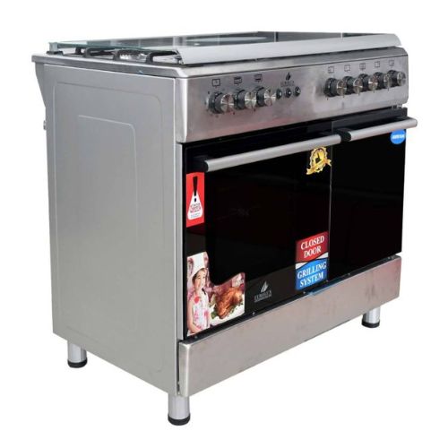 Four à Gaz à 5 Foyers Inox FV58SG1 EUROLUX Rouge Garantie 6 Mois