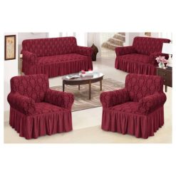 Ensemble Housse de Canapé Bordeaux 7 Places