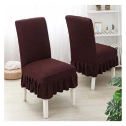 Housses pour Chaises de Salle à Manger Marron 6 Places