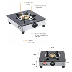 Alternative view of Cuisinière à Gaz Glass Top Atlas, Surya Flame, Garantie 6 Mois