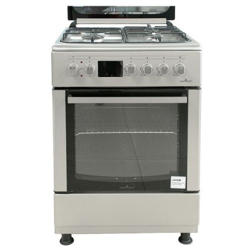 Four à Gaz Superflame en Inox 3 Foyers + 1 Plaque Electrique et Grill 60x60 #SFKI-6310GAZG, Garantie 6 Mois