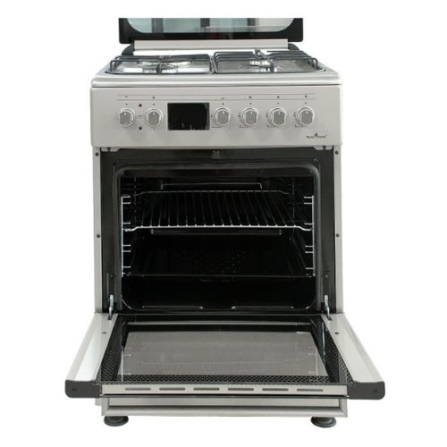Four à Gaz Superflame en Inox 3 Foyers + 1 Plaque Electrique et Grill 60x60 #SFKI-6310GAZG, Garantie 6 Mois – Image 2