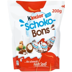 Chocolat au lait et noisettes, Kinder Schokobons 200g
