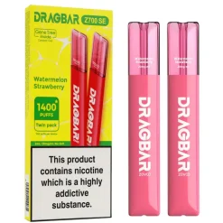 2 Cigarettes Electronique DRAGBAR Pastèque Fraise Z700 SE, 1400 PUFFS