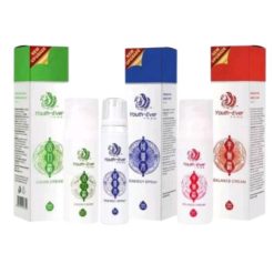 Gammes de 3 Produits : Crème Vigor pour la vitalité Youth-Ever 60ml, Spray Energétique Youth-Ever 120 ml, Crème Balance pour l’équilibre Youth-Ever 60ml