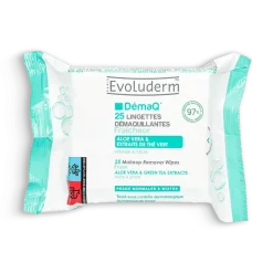Evoluderm 25 Lingettes Démaquillantes Fraîcheur Visage