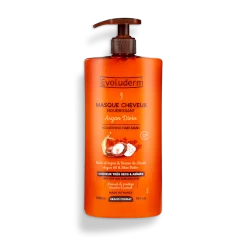 Evoluderm Masque Cheveux Nourrissant Argan Divin, Huile d'Argan et Beurre de Karité 1000ml