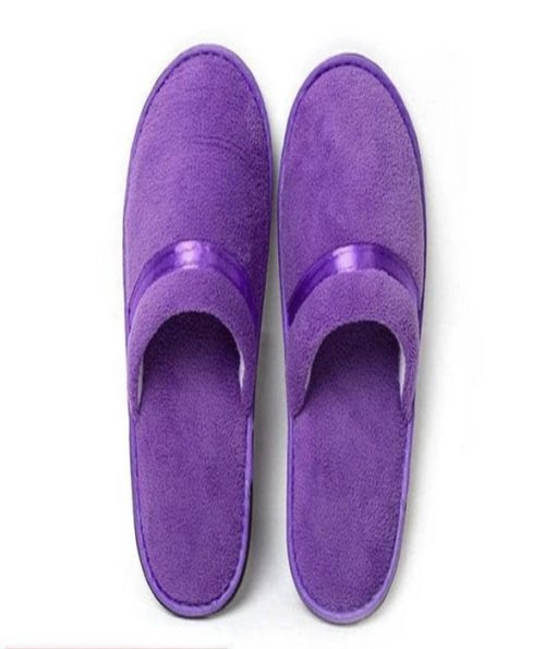 Pantoufle Violet en coton à mémoire de forme avec semelle antidérapante