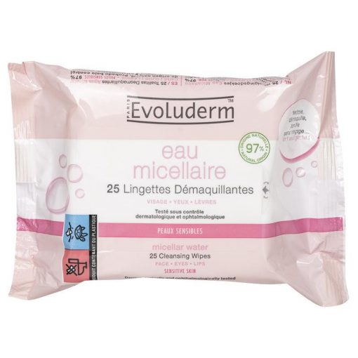 Evoluderm 25 Lingettes Démaquillantes Eau Micellaire