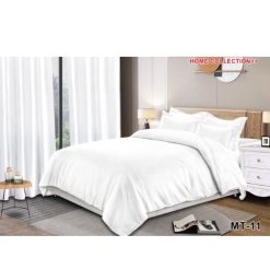 Ensemble de Drap +Taie, Trois Places, Blanc Pur, Douceur Naturelle