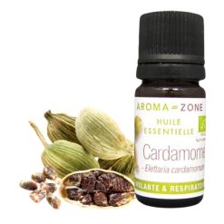 Huile Essentielle de Cardamome BIO Aroma-Zone Au Parfum d’épices Douces Pour Contre les Problèmes Digestifs et Respiratoires