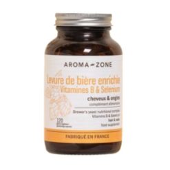 Complément Alimentaire Aroma-Zone à la Levure de bière enrichie Vitamines B & Sélénium pour cheveux et ongles 120 Gélules