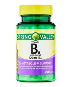 Supplément De Vitamine B6 Spring Valley Pour Le Bon Fonctionnement du Métabolisme 250 Comprimés
