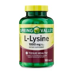 Complément Alimentaire Spring Valley L-Lysine 1000 mg Pour Soutenir Votre Immunité Naturellement 100 Comprimés