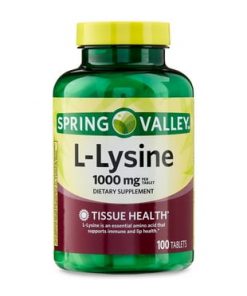 Complément Alimentaire Spring Valley L-Lysine 1000 mg Pour Soutenir Votre Immunité Naturellement 100 Comprimés
