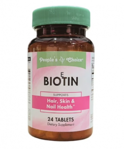 Complètement Alimentaire Biotine People's Choice Pour La Santé De Vos cheveux, Votre Peau et Vos Ongles 24 Comprimés