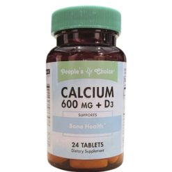 Complètement Alimentaire People's Choice CALCIUM 600 mg + D3 Pour Soutenir La Santé Osseuse Et Aider à Prévenir l'Ostéoporose 24 Comprimés