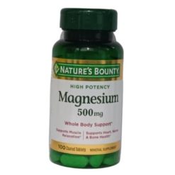 Supplément De Magnésium 500 mg Nature’s Bounty Pour Soulager Les Symptômes De Carence 100 Comprimés