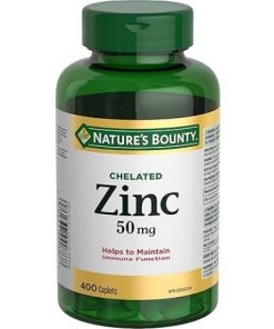 Complément Alimentaire pour soutenir la fonction immunitaire NATURE'S BOUNTY ZINC CHÉLATÉ, 200 comprimés
