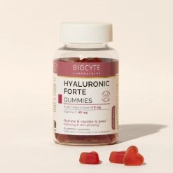 Complement Alimentaire pour Hydrater et repulper la peau HYALURONIC FORTE GUMMIES BIOCYTE 60 gommes