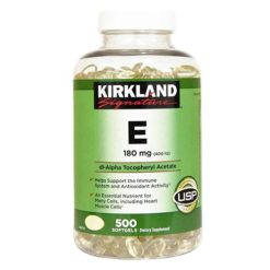 Complément Alimentaire vitamine E pour la santé cardiaque KIRKLAND SIGNATURE400 UI, 500 gélules