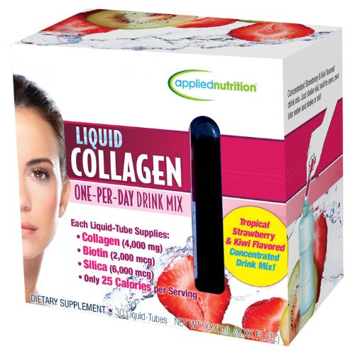 Complément alimentaire liquide - Nutrition intense de la peau, cheveux et ongles Applied Nutrition Arômes fraise tropicale et kiwi, 30 ampoules
