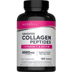 Complément alimentaire pour soutient immunitaire Grassfed Collagen Peptides + C & Biotin, 180 comprimés