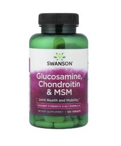 complément alimentaire Glucosamine, Chondroïtine & MSM SWANSON pour favoriser la santé et la mobilité des articulations 360 comprimés