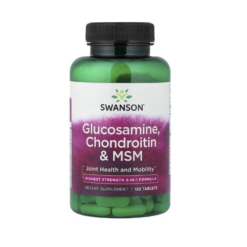 complément alimentaire Glucosamine, Chondroïtine & MSM SWANSON pour favoriser la santé et la mobilité des articulations 360 comprimés