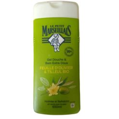 Gel douche et bain extra doux bio à la feuille d'olivier et au tilleul PETIT MARSEILLAIS 650ml