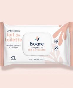 Lingettes au lait de toilette pour bébé BIOLANE 72 lingettes