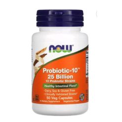 Complément alimentaire Foods Probiotic-10 25 Milliards NOW pour soutenir la santé digestive et immunitaire 50 gélules