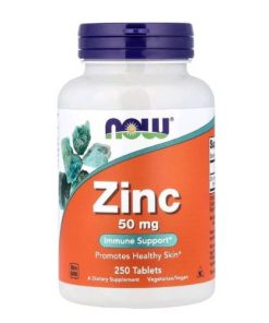 Complément alimentaire Zinc 50 mg de NOW Foods pour soutenir le système immunitaire et la santé de la peau 250 Comprimés