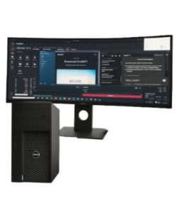Station de travail Dell Precision Tower 3620,Intel Core i7-6700, 32 Go de RAM, un SSD de 128 Go et un disque dur de 500 Go avec moniteur Dell incurvé P3418HW Garantie 1 mois