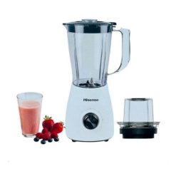 Blendeur Mixeur Blanc 2 en 1 HISENSE 500 Watts Bols en Plastique de 1,5L avec 1 Bol à Sec , 2 Vitesses, Garantie 3 mois