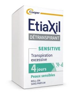 Detranspirant déodorant Roll-on Sensitive pour transpiration excessive peaux normales ETIAXIL 15ml