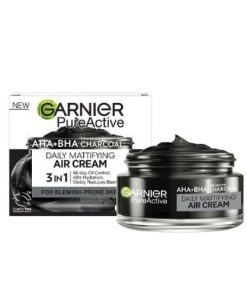 Crème Matifiante 3 en 1 Anti-imperfections AHA + BHA & Charcoal Air GARNIER 50ml