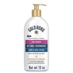 Lotion pour le corps et le visage à la rétinol et peptides GOLD BOND AGE RENEW RETINOL OVERNIGHT 368g