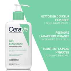 CERAVE GEL MOUSSANT PEAUX NORMALES ET GRASSES 236ML