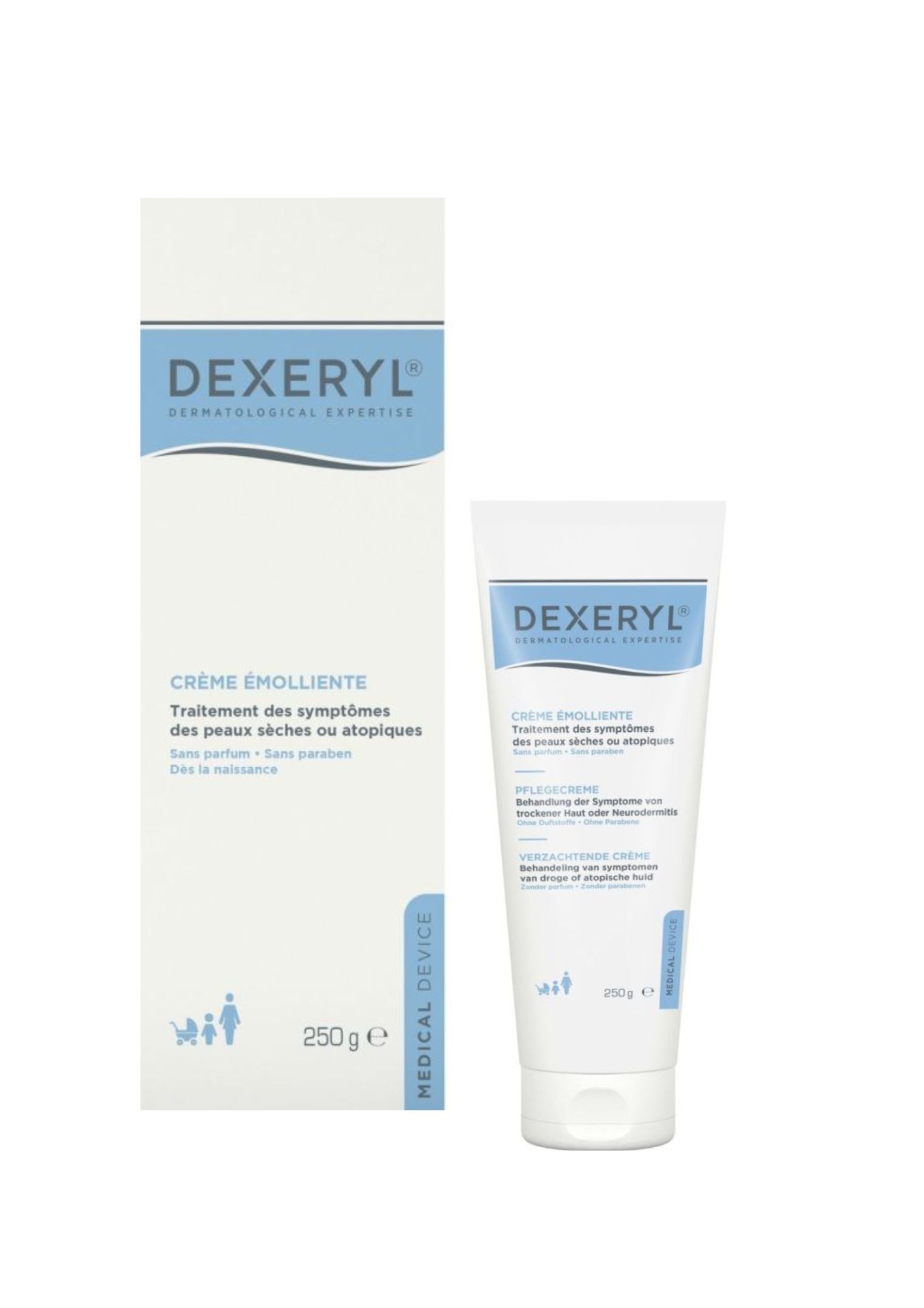 Crème Lavante et Hydratante pour Peaux Sèches et Atopiques DEXERYL 250g