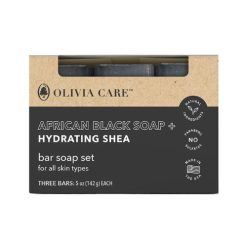 Pack de 3 savons noirs hydratants au karité OLIVIA CARE 142g