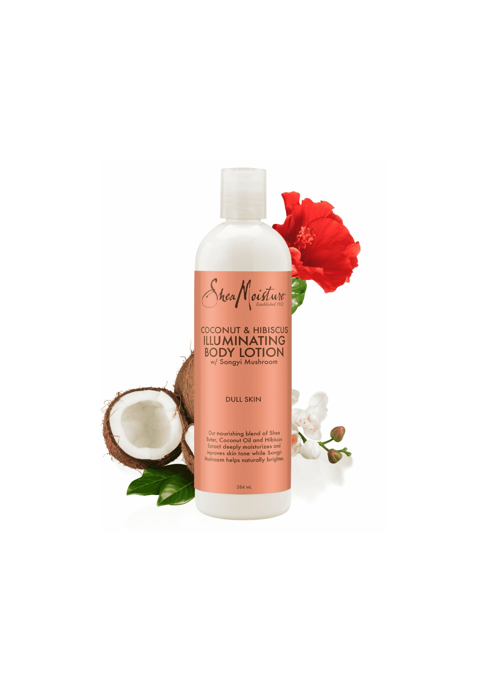 Lait corporel illuminateur à la noix de coco et à l'hibiscus SHEA MOISTURE 384ml